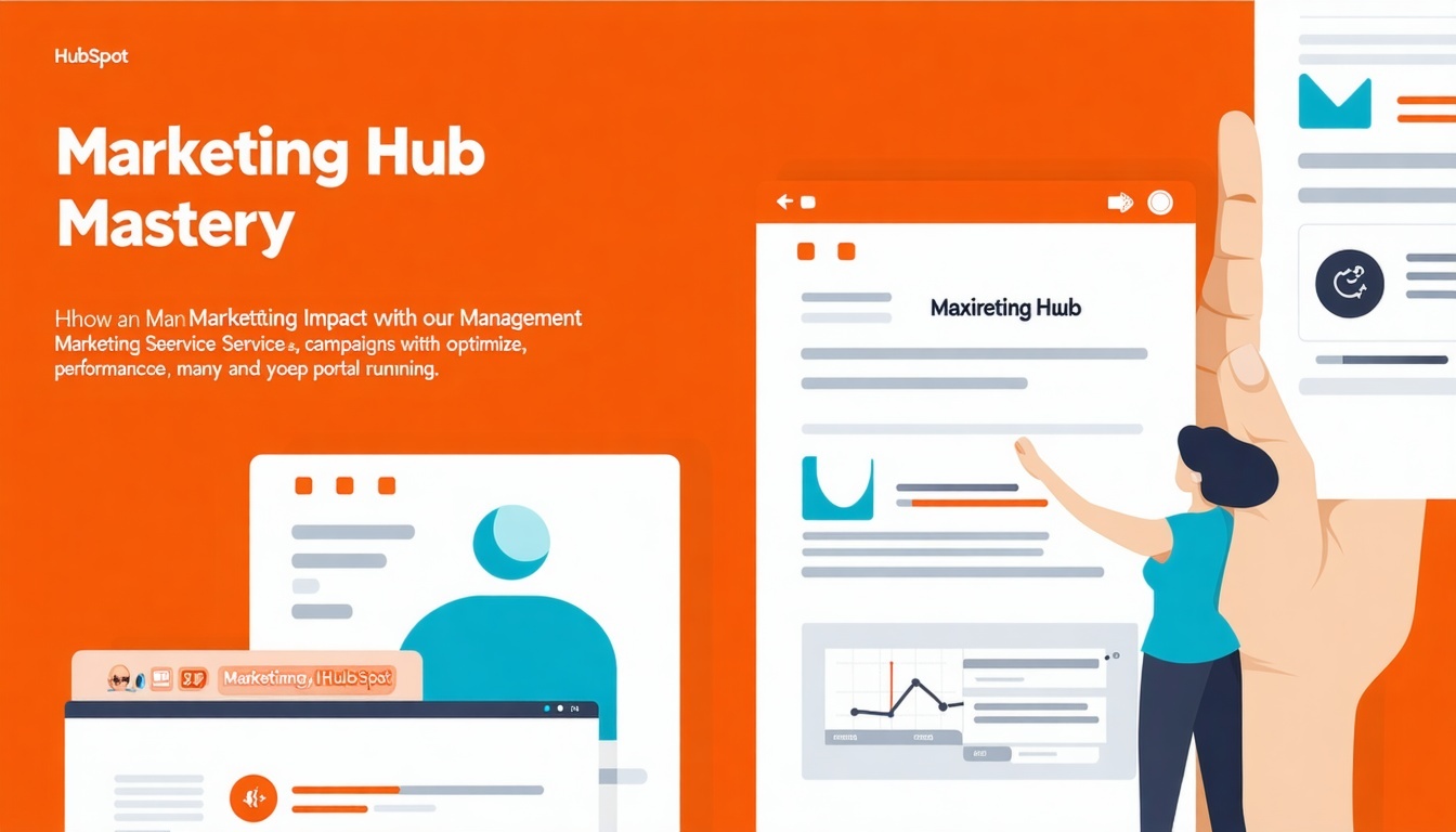 Create an image for Marketing Hub Mastery show HubSpot Maximizing marketing impact with our Marketing Hub Management Service tostreamline campaigns optimize performance and many more keep your HubSpot portal running smoothly-1